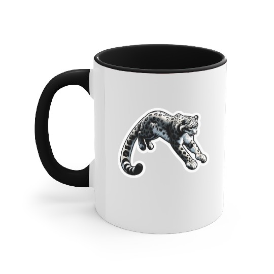 Snow Leopard Leopard White Leopard Accent Mugs