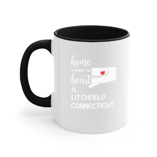 Litchfield County Connecticut Is Where My Heart Is Accent Mugs