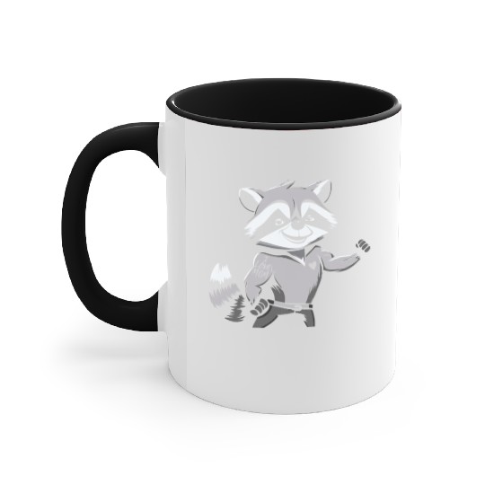 Racoon I Love Mom Accent Mugs