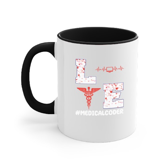 Medical Coder Valentine's Day Design Accent Mugs