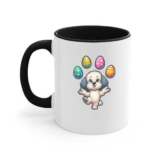 Easter Egg Easter Dog Poodle Juggling Juggler Accent Mugs
