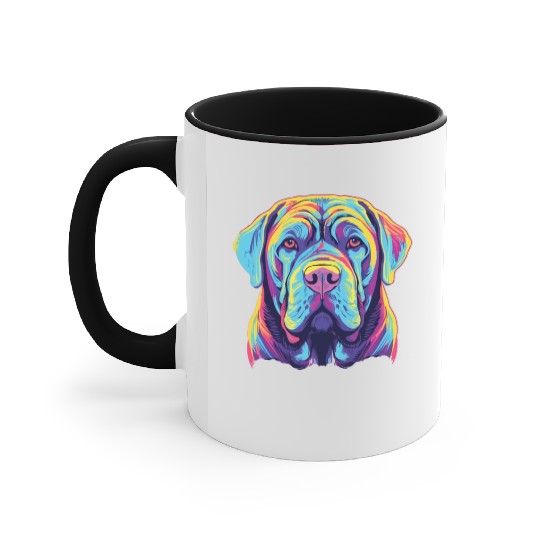 Watercolor Colorful Neapolitan Mastiff Accent Mugs