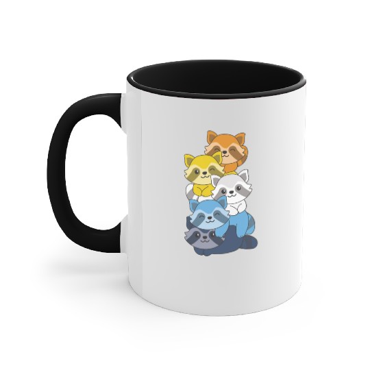 Aroace Flag Pride Lgbtq Cute Raccoon Stack Accent Mugs