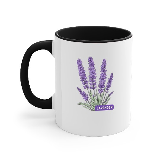 Lavender - Pot Label Accent Mugs