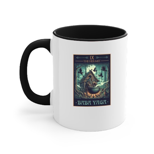 Baba Yaga The Hermit Tarot Card Pagan Witch Accent Mugs