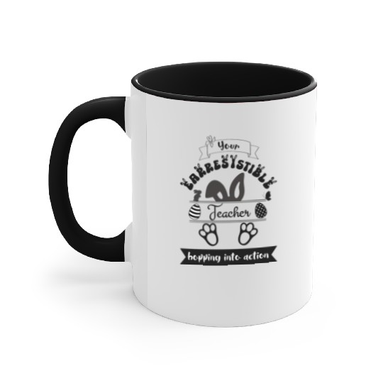 Earresistible Teacher Easter Hopping into Action Accent Mugs