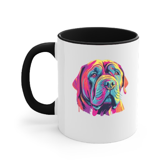 Watercolor Colorful Neapolitan Mastiff Accent Mugs
