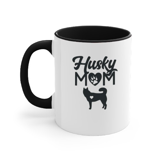 Husky mom Accent Mugs