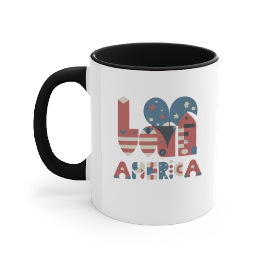 I Love America Accent Mugs