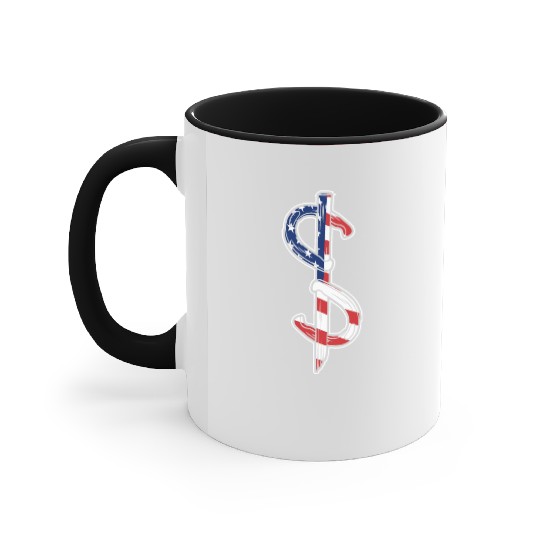 Horseshoe Pitching USA FLag Accent Mugs