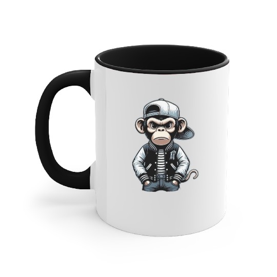 Accent Mugs Funny of a monkey dressed as rap