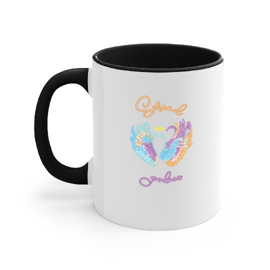 Neon angel wings with helo Accent Mugs