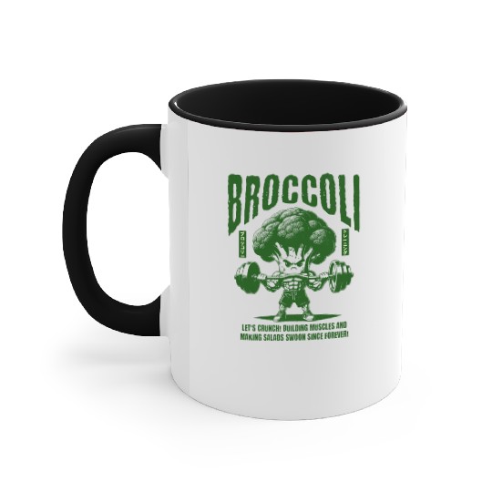 Broccoli Gym Accent Mugs