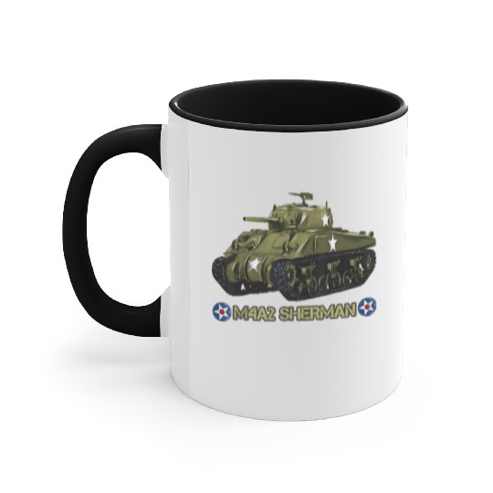 World War 2 American Tank M4A2 Sherman memorabilia Accent Mugs