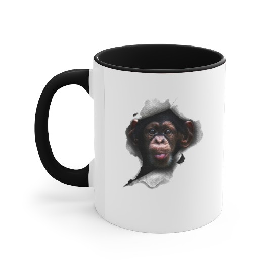 Chimp, Monkey Lover, Chimpanzee, Monkey Accent Mugs