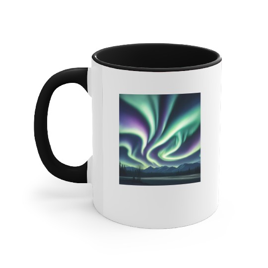 ultra realistic northern lights Accent Mugs
