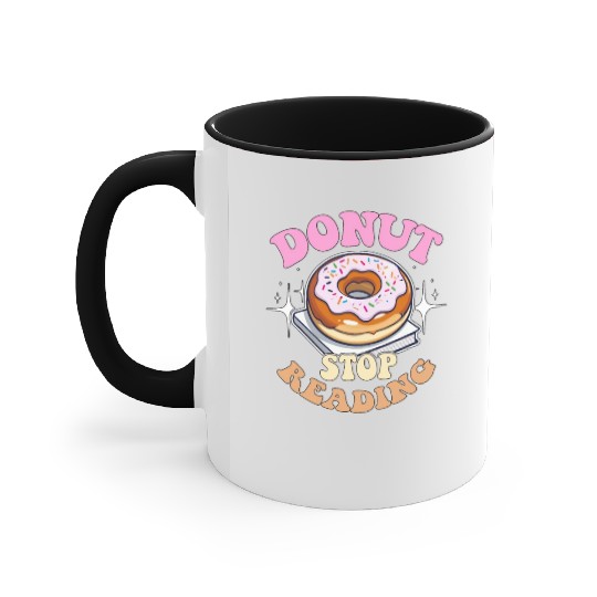 Literature Teacher Donut Stop Reading Instructor Accent Mugs