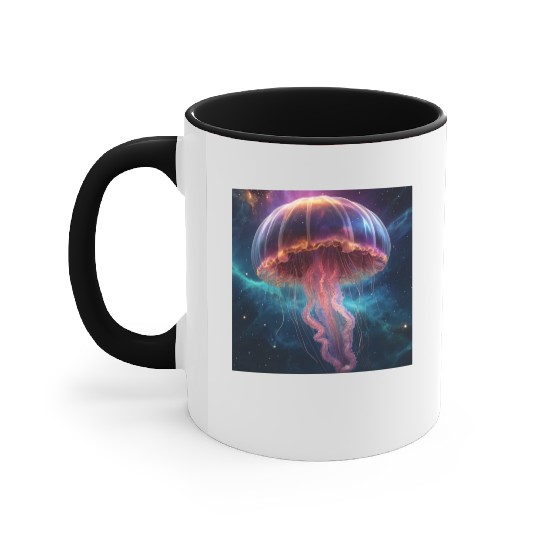 Cosmic Jellyfish Dance Accent Mugs