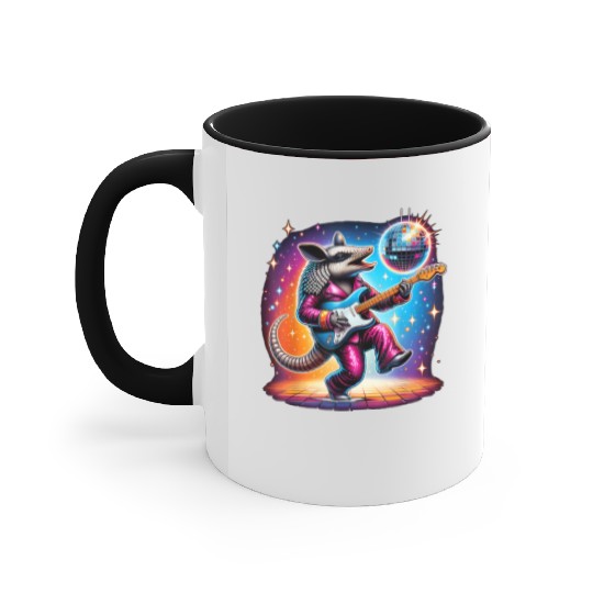 Disco Ball Guitar Armadillo Accent Mugs