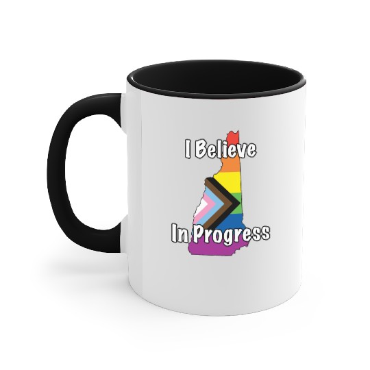 New Hampshire Pride Believe in Progress Flag Accent Mugs