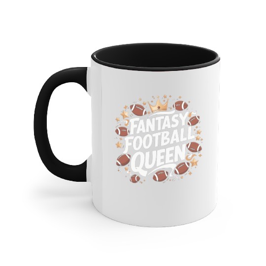 fantasy football queen 2024 Accent Mugs
