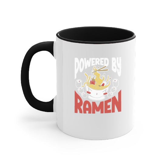Powered By Ramen Anime Japanese Soup Cup Noodle Accent Mugs