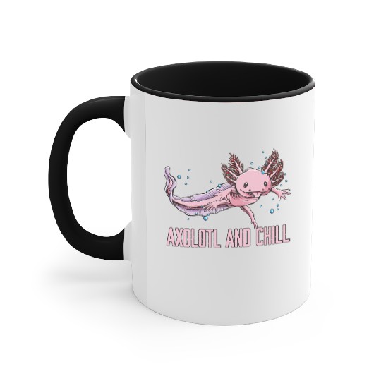 Axolotl and Chill Animal Meme Salamander Animal Pu Accent Mugs