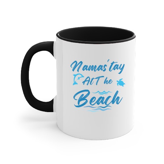 Summer, Beach, Yoga Accent Mugs