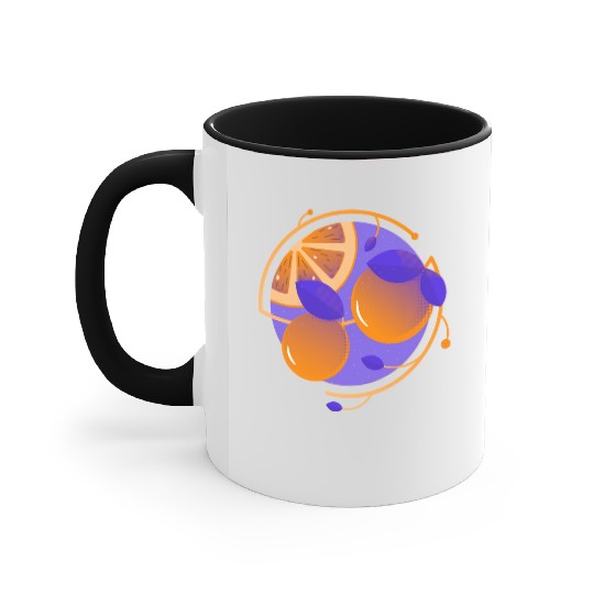 Orange Fruit Accent Mugs
