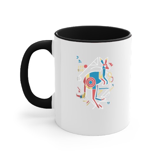 Geometric Kangaroo Art Colorful Abstract Accent Mugs