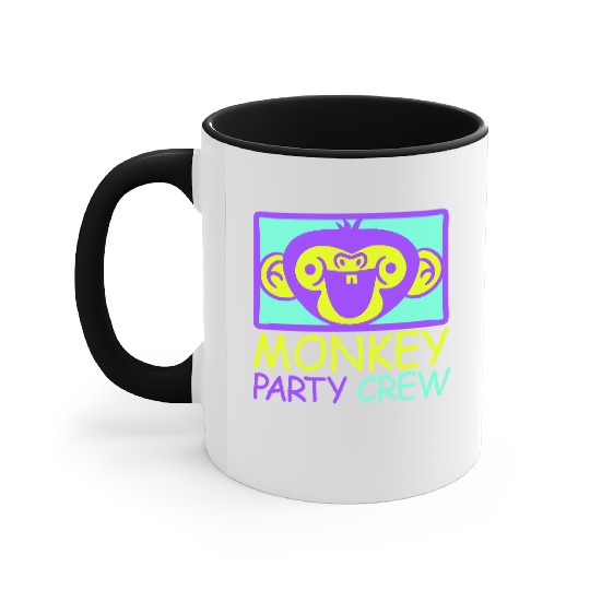 Monkey Chimpanzee Party Animals Crew Team Friends Accent Mugs