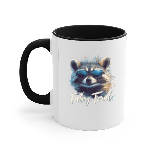Feeling Feral Raccoon Accent Mugs