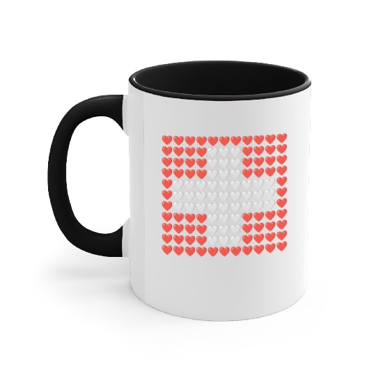 Switzerland HEARTS Flag Accent Mugs