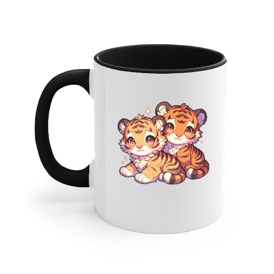 Adorable Baby Tiger Cubs Artwork - Cute and Accent Mugs