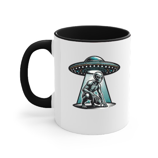 Grey alien UFO Accent Mugs