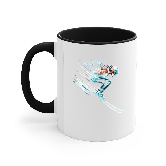 Skiing Skeleton Speed Thrill Adventure Accent Mugs
