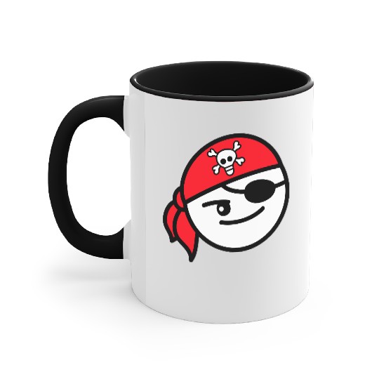 Funny Pirate Face Head Cute Headscarf Cap Costume Accent Mugs