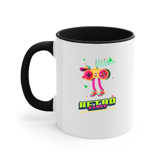 Retro Gamer But still know all the cheat codes Accent Mugs