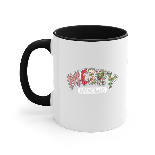 Merry Grin Happy Christmas Accent Mugs