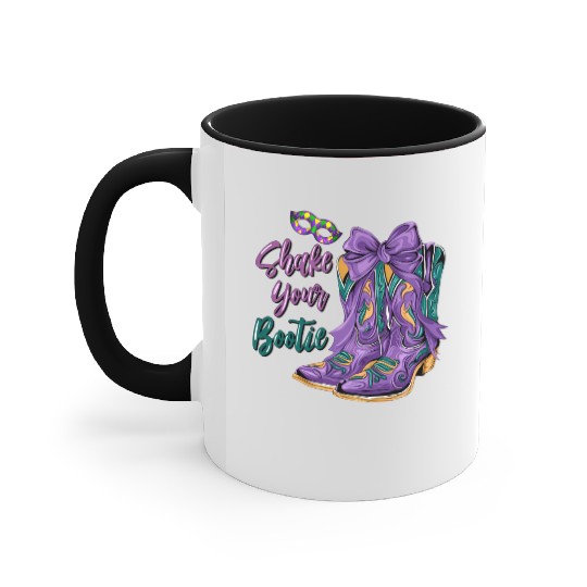 Shake Your Bootie | Mardi Gras Cowboy Boots Accent Mugs