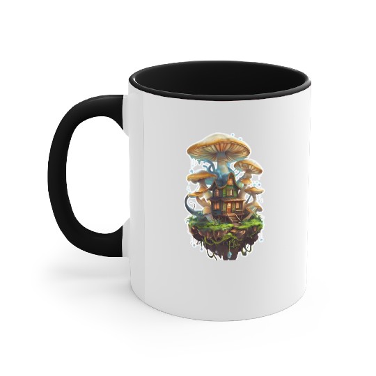 Fungi house Accent Mugs
