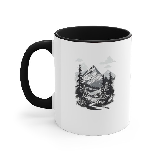Monochrome Mountain Wilderness Accent Mugs