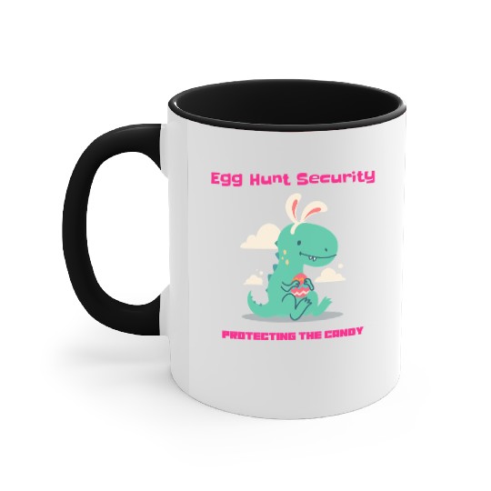 Egg Hunt Securiety Protecting the Candy Accent Mugs