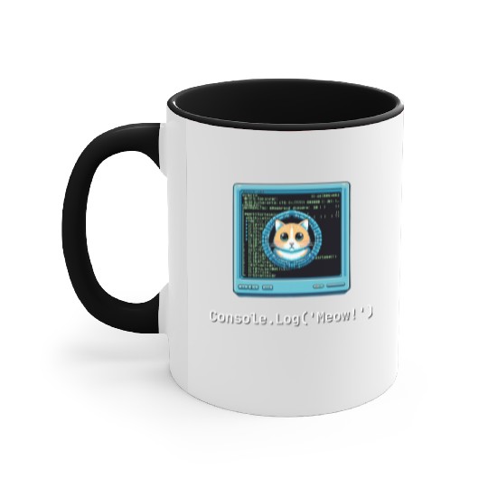 Console.Log('Meow!') Cat Coding Accent Mugs