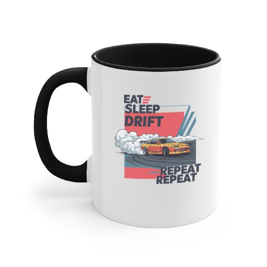 Eat Sleep Drift Repeat Accent Mugs – Neon JDM Car Raci