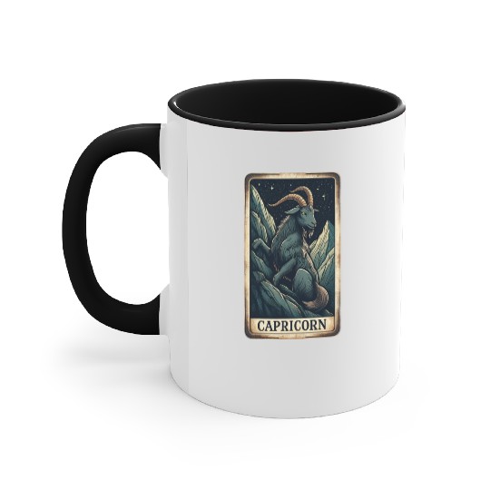 Zodiac Card Capricorn Accent Mugs