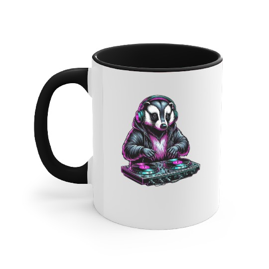 Raccoon DJ Accent Mugs