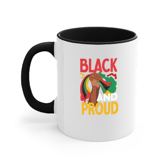 Juneteenth Black And Proud Accent Mugs