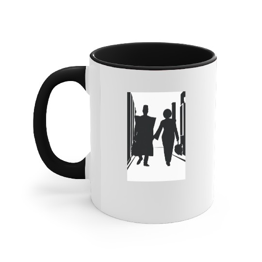 African Couple Stepping Out Accent Mugs