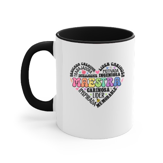 Teacher Maestra Spanish Teacher Heart Accent Mugs